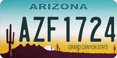 AZ license plate AZF1724