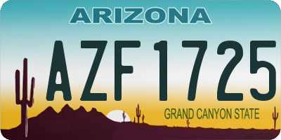 AZ license plate AZF1725