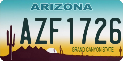 AZ license plate AZF1726
