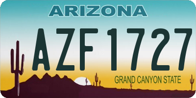 AZ license plate AZF1727