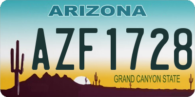 AZ license plate AZF1728