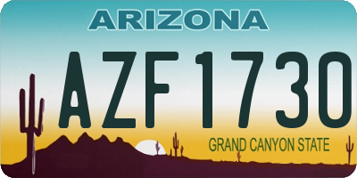 AZ license plate AZF1730
