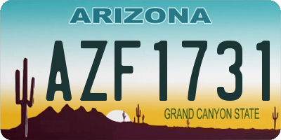 AZ license plate AZF1731