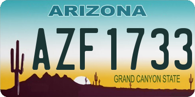 AZ license plate AZF1733