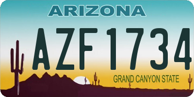 AZ license plate AZF1734