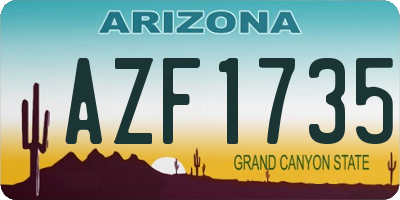AZ license plate AZF1735