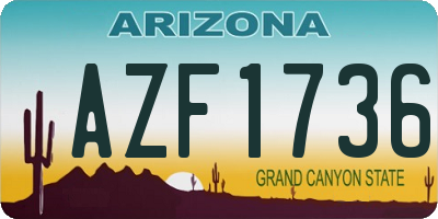 AZ license plate AZF1736
