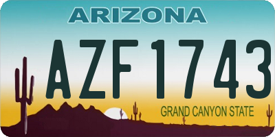AZ license plate AZF1743