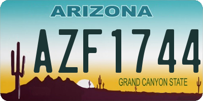 AZ license plate AZF1744