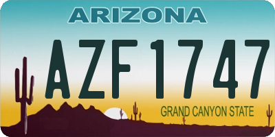 AZ license plate AZF1747