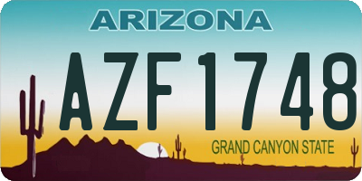 AZ license plate AZF1748