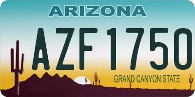 AZ license plate AZF1750