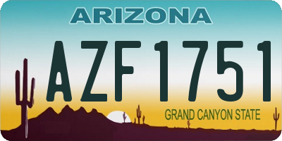AZ license plate AZF1751