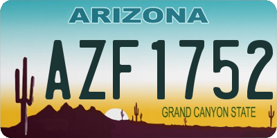 AZ license plate AZF1752