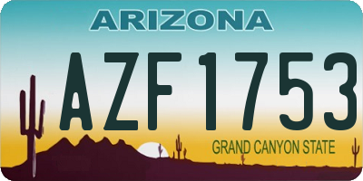 AZ license plate AZF1753
