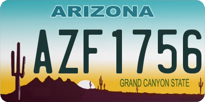 AZ license plate AZF1756