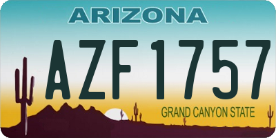 AZ license plate AZF1757
