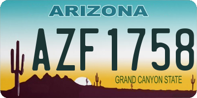 AZ license plate AZF1758