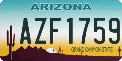 AZ license plate AZF1759