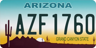 AZ license plate AZF1760