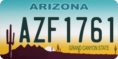 AZ license plate AZF1761