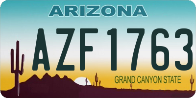 AZ license plate AZF1763