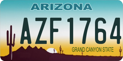 AZ license plate AZF1764