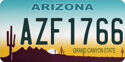 AZ license plate AZF1766