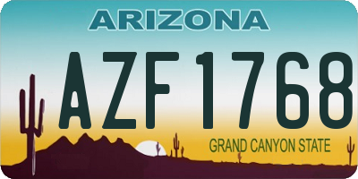 AZ license plate AZF1768