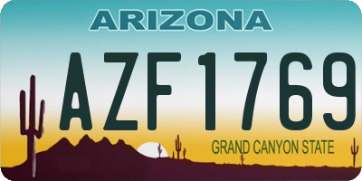 AZ license plate AZF1769