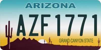 AZ license plate AZF1771