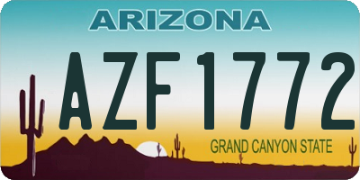 AZ license plate AZF1772