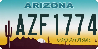 AZ license plate AZF1774
