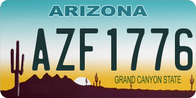 AZ license plate AZF1776