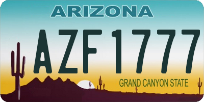 AZ license plate AZF1777