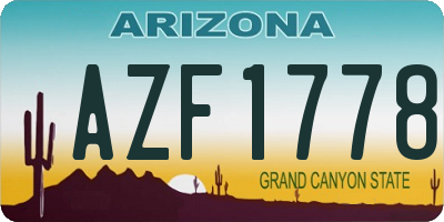 AZ license plate AZF1778
