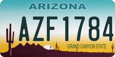 AZ license plate AZF1784