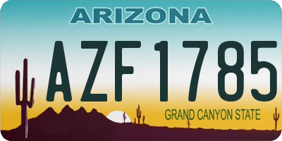 AZ license plate AZF1785