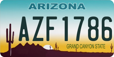 AZ license plate AZF1786
