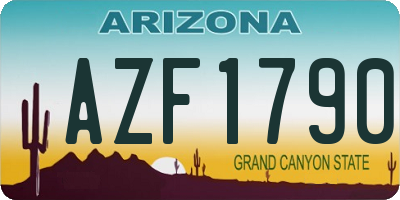 AZ license plate AZF1790