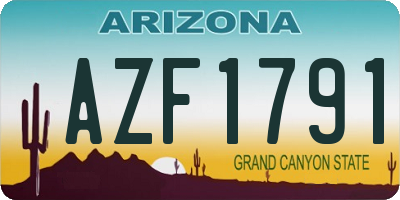 AZ license plate AZF1791