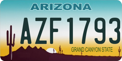 AZ license plate AZF1793
