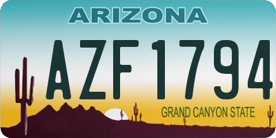 AZ license plate AZF1794