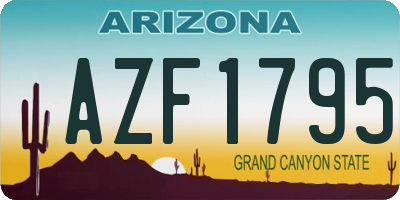 AZ license plate AZF1795