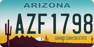AZ license plate AZF1798