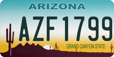 AZ license plate AZF1799