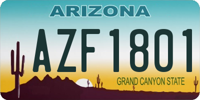 AZ license plate AZF1801