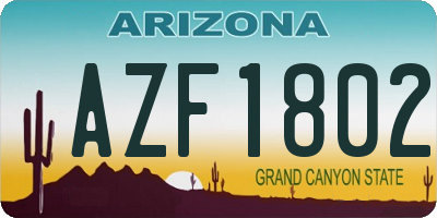 AZ license plate AZF1802