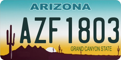 AZ license plate AZF1803