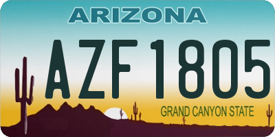 AZ license plate AZF1805